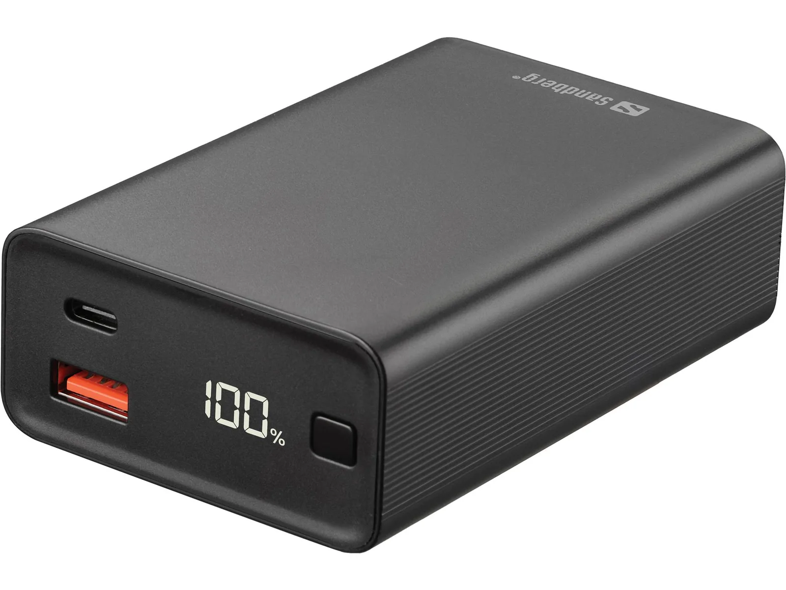 Pin sạc dự phòng 20000mAh có cổng USB-C và màn hình hiển thị dung lượng pin
